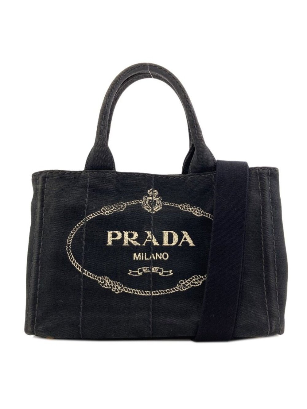 Prada Canapa Mini 2-Way Handbag Canvas
